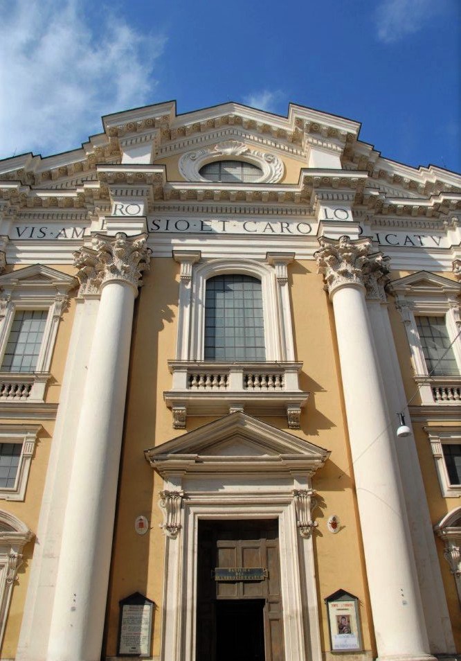 An ornate stone building in a Renaissance style